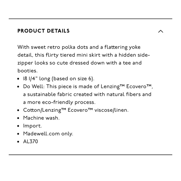 Madewell Tiered Mini Skirt in Inkbrush Dots - Picture 6 of 6